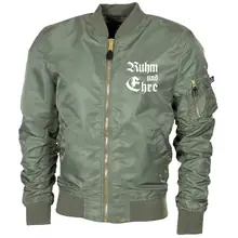Bestickte MA1 Bomberjacke "Leichtversion" Schwarz - Ruhm und Ehre Vorderseite