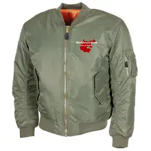 Bestickte MA1 Bomberjacke, Oliv - Großdeutschland Blut&Boden Vorderseite