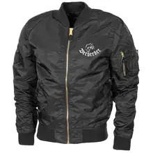 Bestickte MA1 Bomberjacke "Leichtversion" Schwarz - Berserker Vorderseite