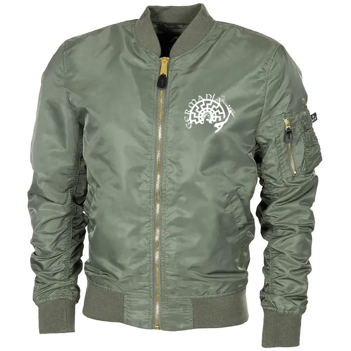 Bestickte MA1 Bomberjacke "Leichtversion" Schwarz - Germania