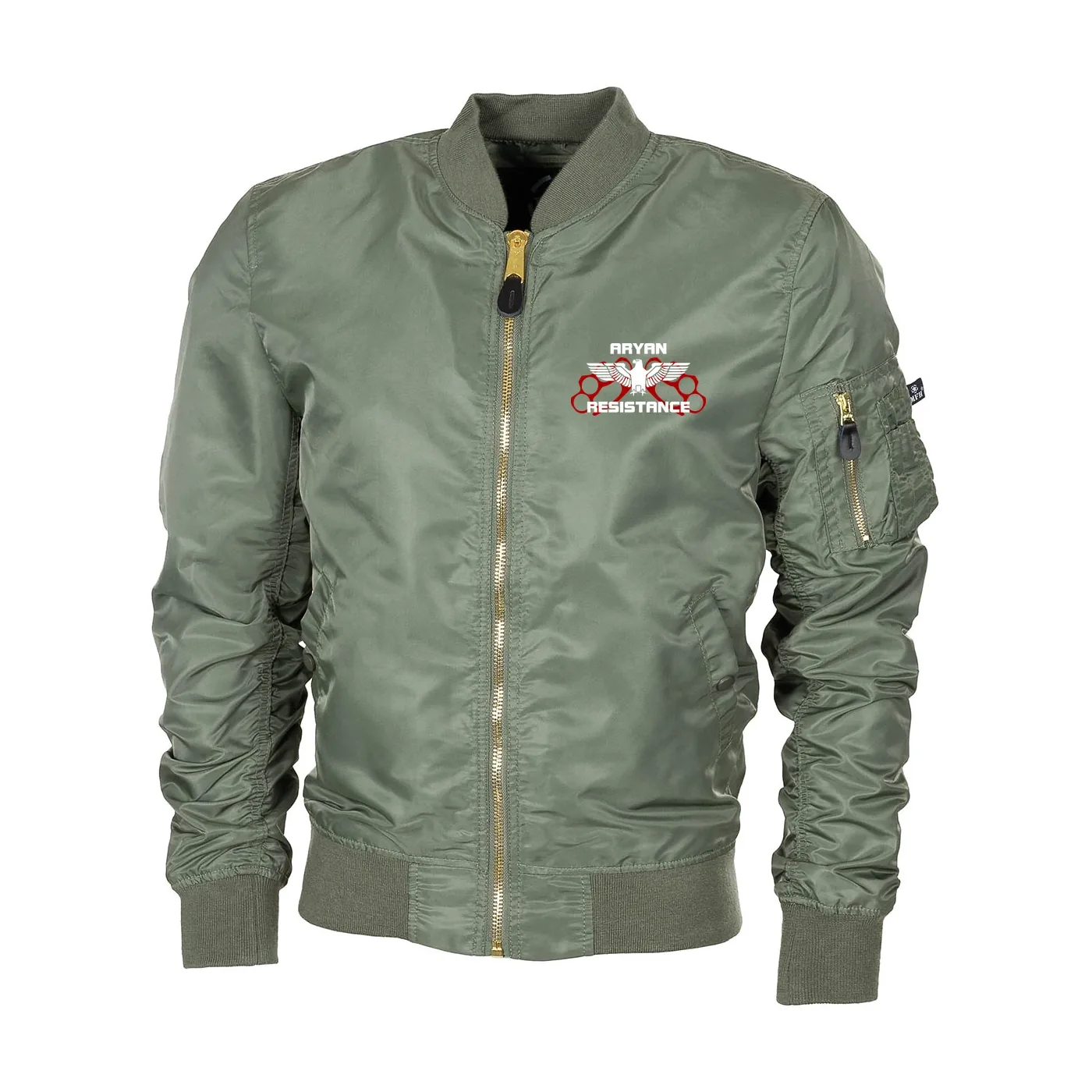Bestickte MA1 Bomberjacke "Leichtversion" Schwarz - Aryan Resistance