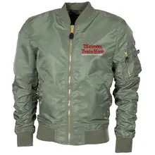 Bestickte MA1 Bomberjacke "Leichtversion" Schwarz - Blutendes Deutschland - gewählte Variante