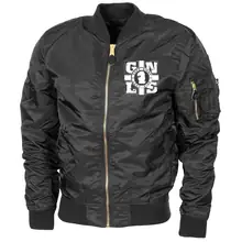 Bestickte MA1 Bomberjacke "Leichtversion" Schwarz - GNLS, Kreuz - gewählte Variante