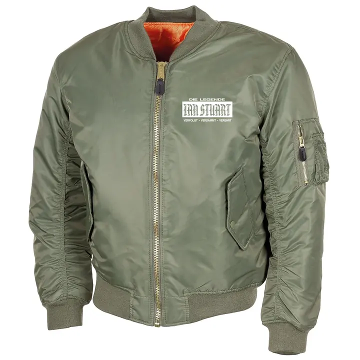 Bestickte MA1 Bomberjacke, Oliv - Ian Stuart