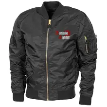 Bestickte MA1 Bomberjacke "Leichtversion" Schwarz - Nationaler Sozialist Vorderseite