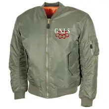 Bestickte MA1 Bomberjacke, Oliv - GNLS, Schlagring Vorderseite
