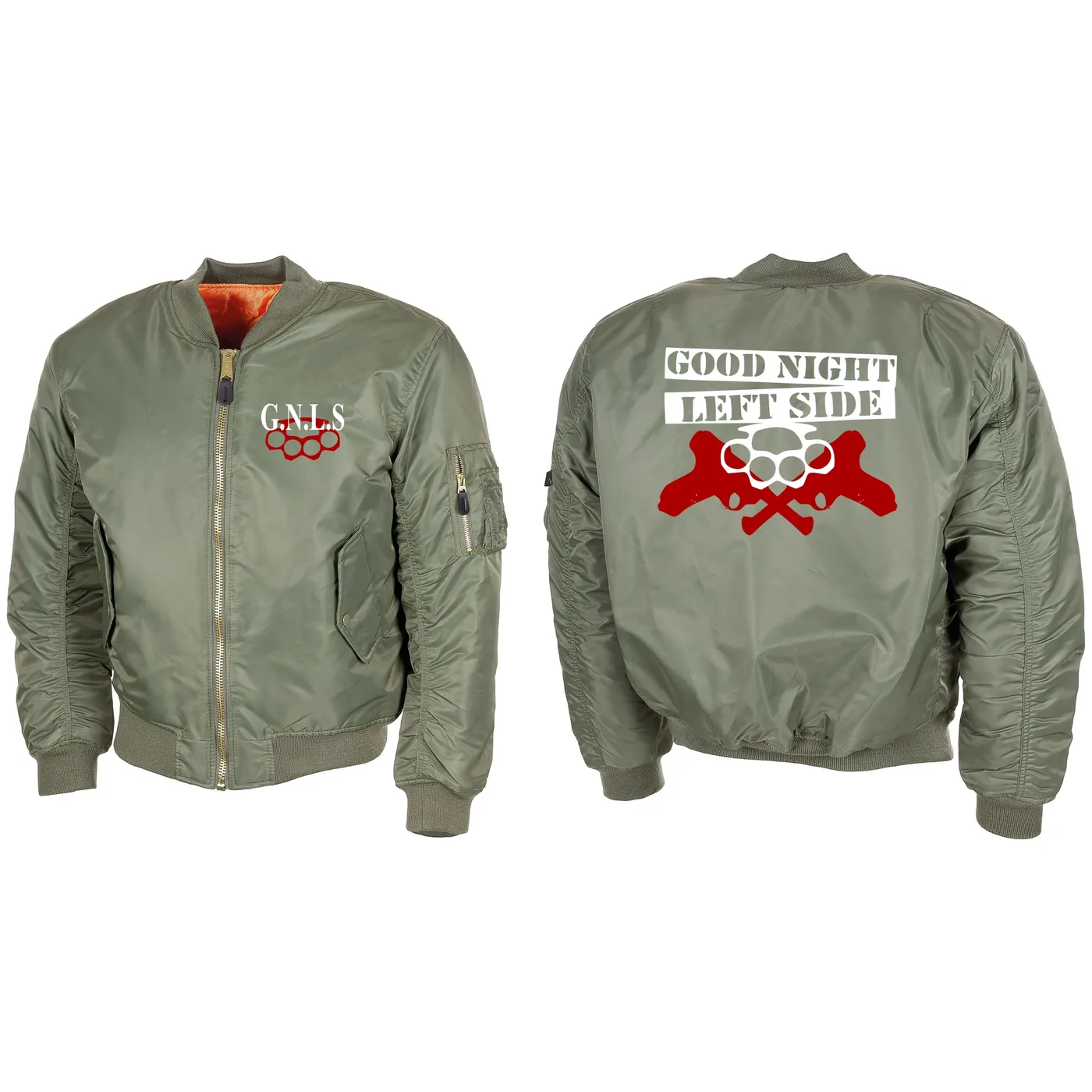 Bestickte MA1 Bomberjacke, Oliv - GNLS, Schlagring