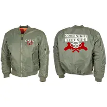 Bestickte MA1 Bomberjacke, Oliv - GNLS, Schlagring - gewählte Variante