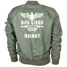 Bestickte MA1 Bomberjacke "Leichtversion" Schwarz - Aus liebe zur Heimat Rückseite