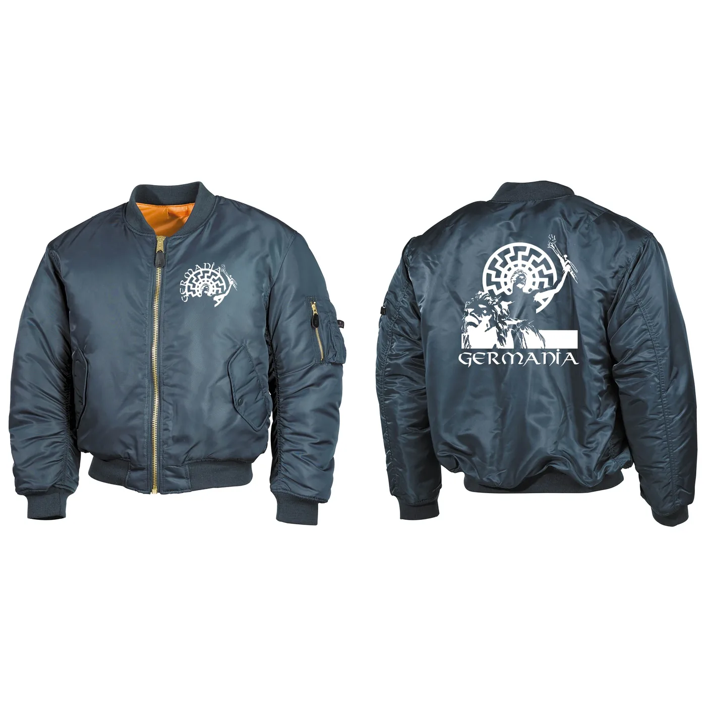 Bestickte MA1 Bomberjacke, Alphablau - Germania