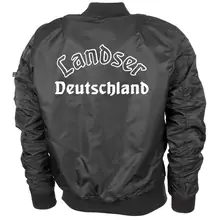 Bestickte MA1 Bomberjacke "Leichtversion" Schwarz - Landser Deutschland Rückseite