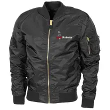 Bestickte MA1 Bomberjacke "Leichtversion" Schwarz - Heil Kräuter - gewählte Variante