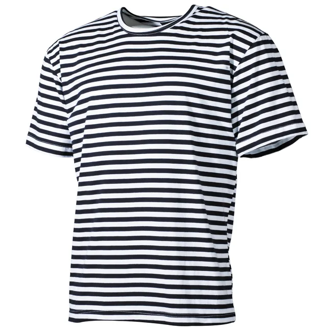 Russ. Marine T-Shirt, weiß-blau, halbarm