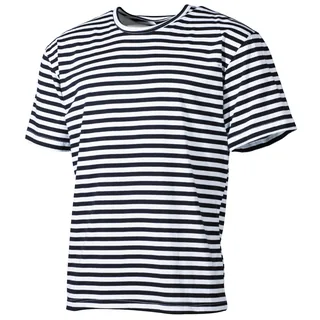 Russ. Marine T-Shirt, weiß-blau, halbarm