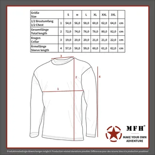 US Shirt, langarm, flecktarn, 170 g/m²