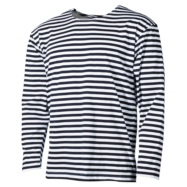Russ. Marine Shirt, weiß-blau, langarm, Sommer