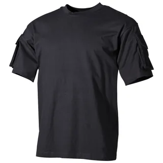 US T-Shirt, halbarm, schwarz, mit Ärmeltaschen