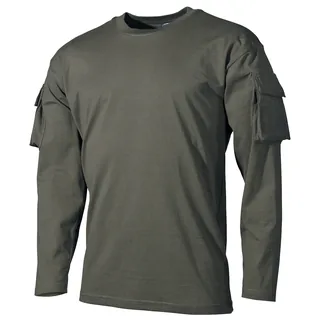US Shirt, langarm, oliv, mit Ärmeltaschen