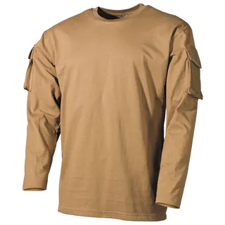 US Shirt, langarm, coyote, mit Ärmeltaschen