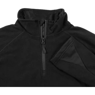 Shirt, "Troyer", Microfleece, langarm, schwarz, 200 g/m²