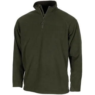 Shirt, "Troyer", Microfleece, langarm, oliv, 200 g/m²