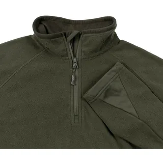 Shirt, "Troyer", Microfleece, langarm, oliv, 200 g/m²