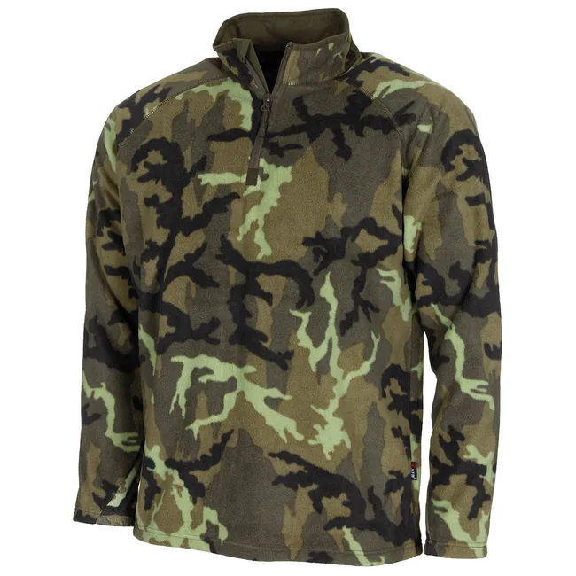 Shirt, "Troyer", Microfleece, langarm, M95 CZ tarn, 200 g/m²