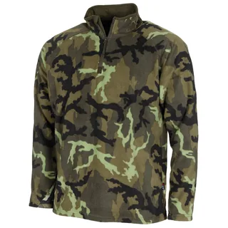 Shirt, "Troyer", Microfleece, langarm, M95 CZ tarn, 200 g/m²
