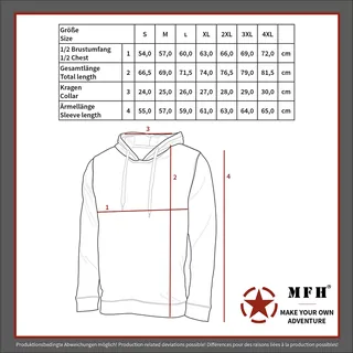 Kapuzen Sweatshirt, 340 g/m², schwarz