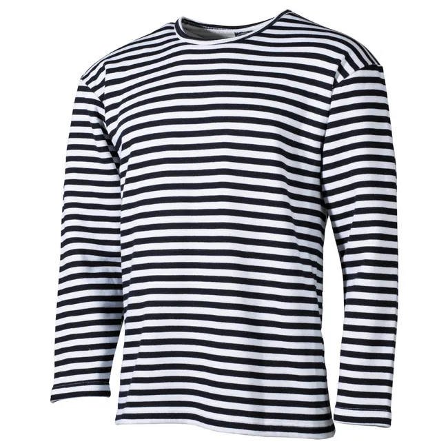 Russ. Marine Shirt, weiß-blau, langarm, Winter