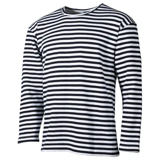 Russ. Marine Shirt, weiß-blau, langarm, Winter