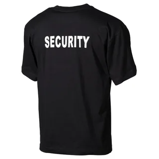 T-Shirt, schwarz, "Security", bedruckt