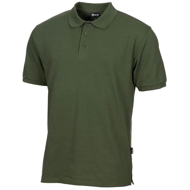 Poloshirt, oliv, mit Knopfleiste