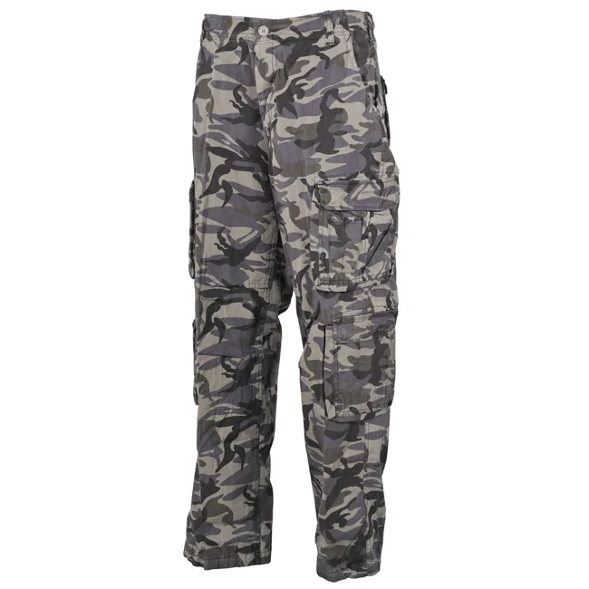Cargohose, "Defense", combat-, camo, PT, vintage trash wash