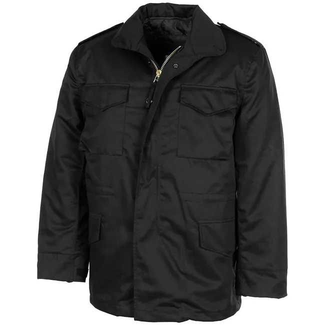 US Feldjacke M65, schwarz, m. auskn. Steppfutter