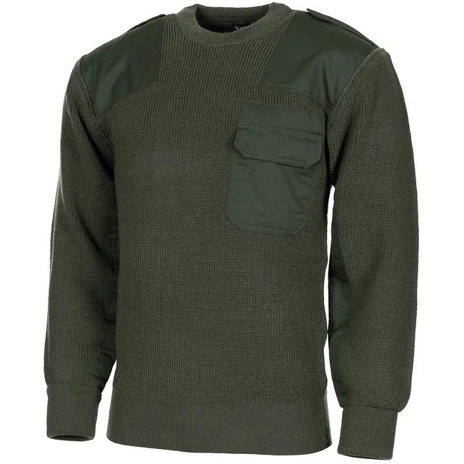 BW Pullover, mit Brusttasche, oliv