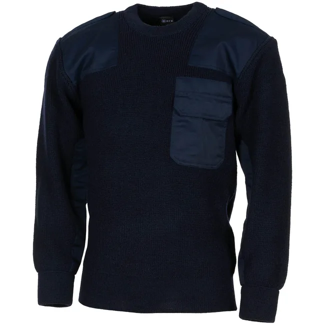 BW Pullover, mit Brusttasche, blau
