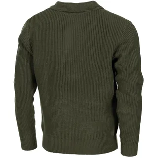 Pullover, "Troyer", oliv, mit Reißverschluss