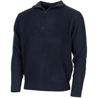 Pullover, "Troyer", blau, mit Reißverschluss