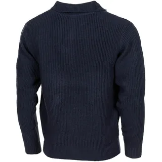 Pullover, "Troyer", blau, mit Reißverschluss