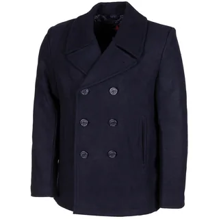 US Pea Coat, blau, mit blauen Knöpfen