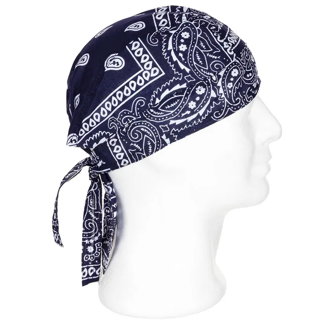 Headwrap, paisley-navyblau