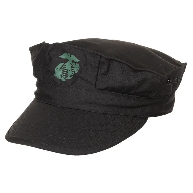 US Cap, "USMC", Rip Stop, schwarz, Marine-Corps-Druck