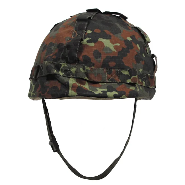 US Helm, Kunststoff, mit Stoffbezug, flecktarn