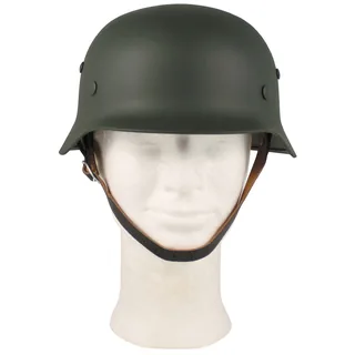 Stahlhelm WW II, oliv, mit Leder-Innenteil