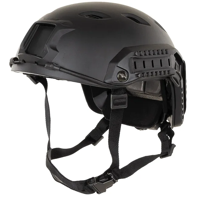 US Helm, FAST-Fallschirmjäger, schwarz, Rails, ABS-Kunststoff
