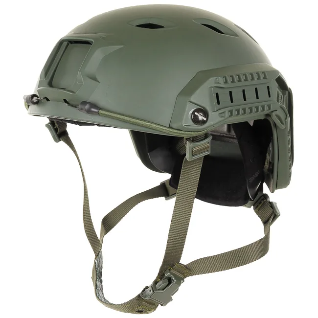 US Helm, FAST-Fallschirmjäger, oliv, Rails, ABS-Kunststoff