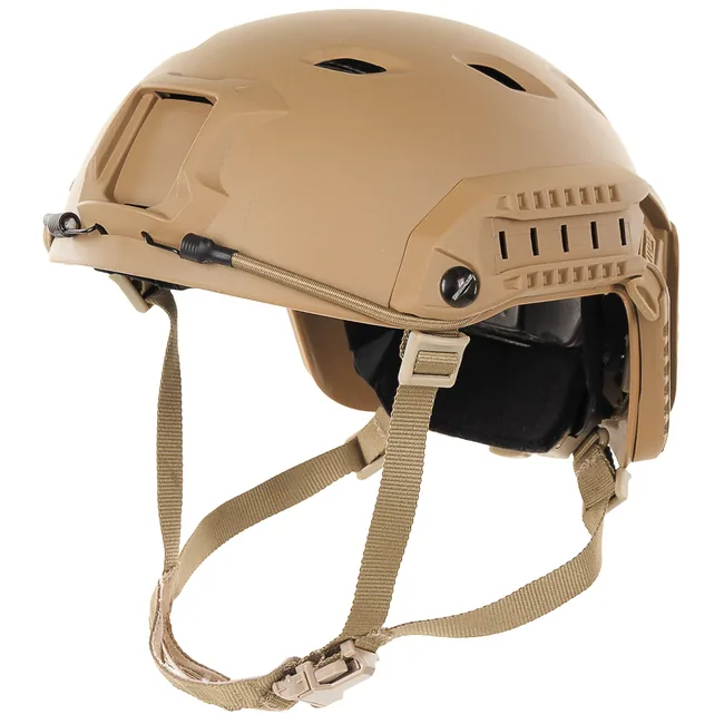 US Helm, FAST-Fallschirmjäger, coyote, Rails, ABS-Kunststoff