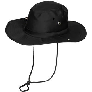 Buschhut, schwarz, mit Kinnband, zum Hochstellen