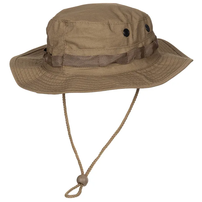 US GI Buschhut, Kinnband, GI, Boonie, Rip Stop, coyote tan